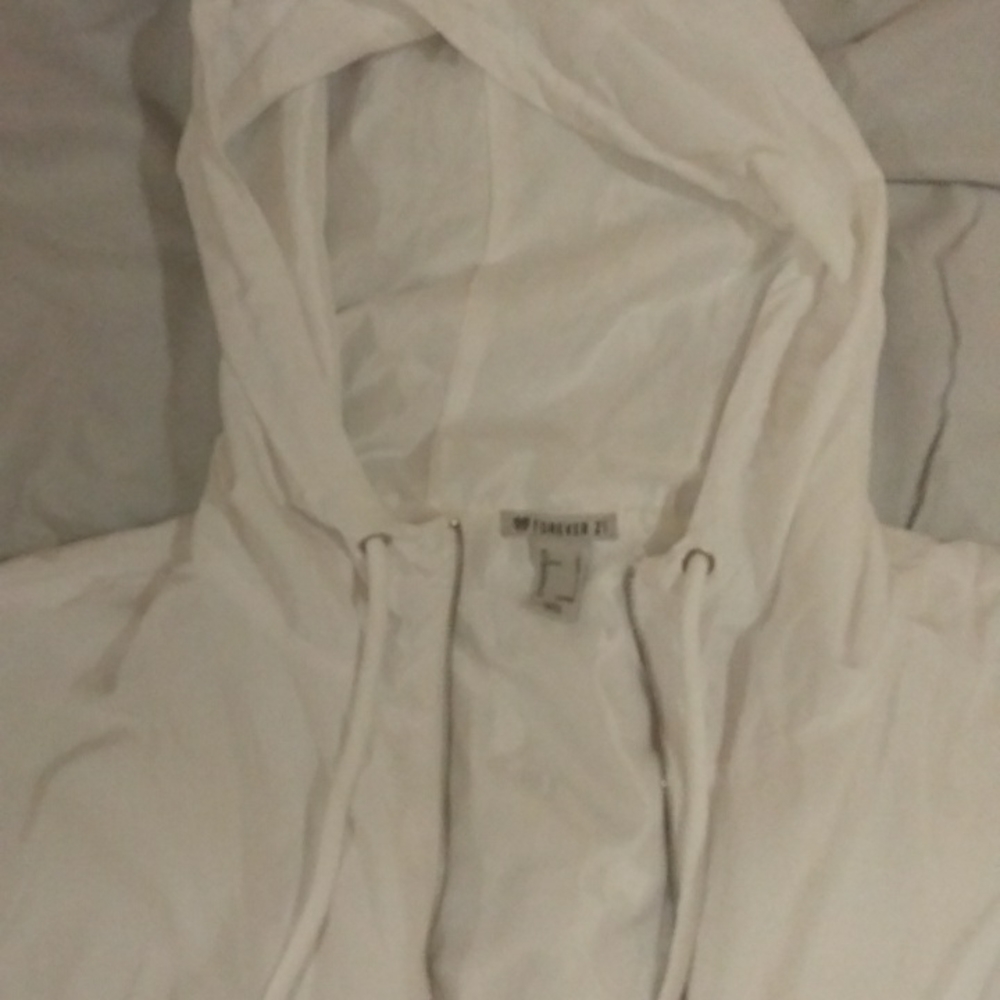 White hooded jacket